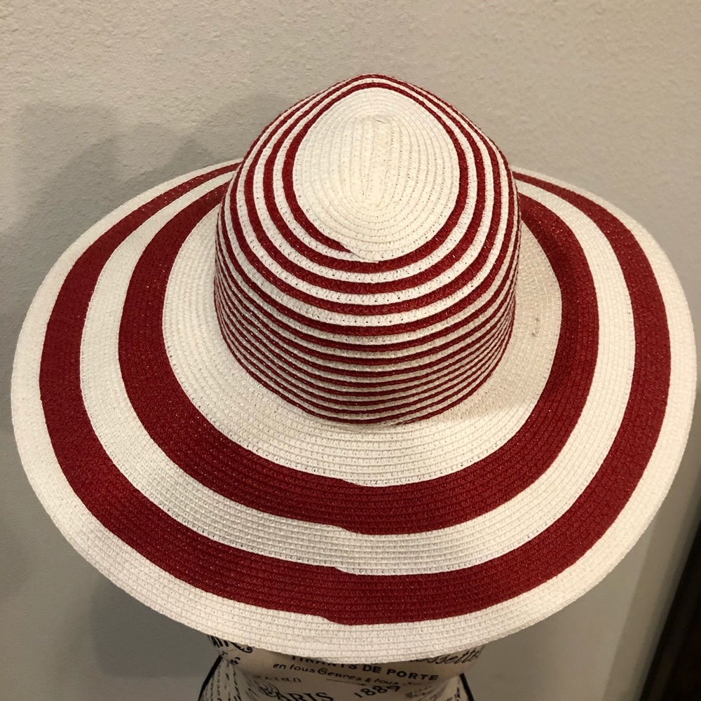 Sun “N” Sand Red And White Stripe Hat View 4